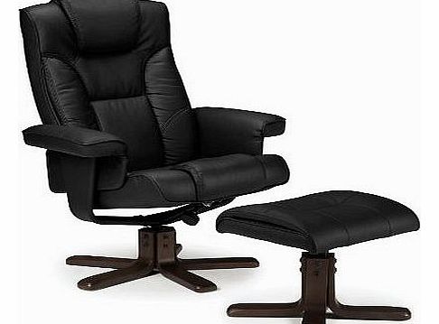 Malmo Recliner and Footstool, Black