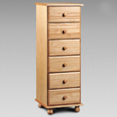 Pickwick Pine 6 drawer narrow chest