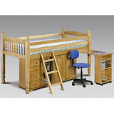 Single Sided Sleep Station in Solid Wood with Pine Lacquered finish