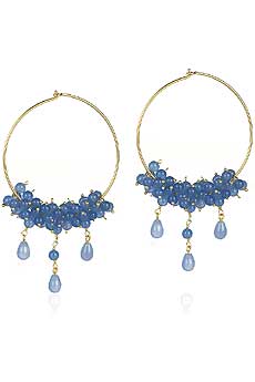 Blue Agate and Chardony Earrings
