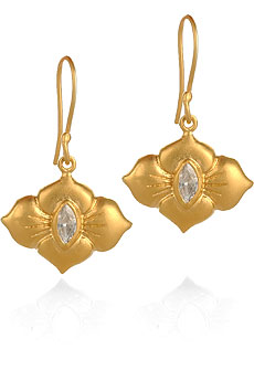 Small lotus flower earrings