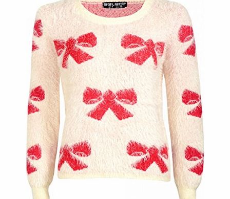 Juliets Kiss Womens Stone Eyelash Bow Jumper Ladies (8 - Black)