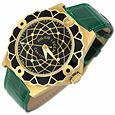 Julius Legend Capitol - 18K Gold and Green Crocodile Leather Watch
