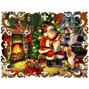 Jumbo Santa By The Fire 1000 Piece Jigsaw Puzzle