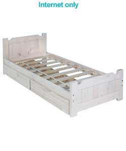 Shortie Cream Pine Bed - Frame Only