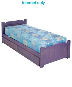 Shortie Lilac Pine Bed/Tiny Tots Sprung Mattress
