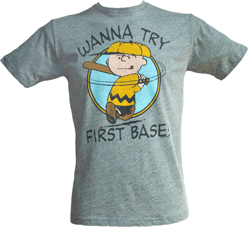 First Base Men` Charlie Brown T-Shirt from Junk Food
