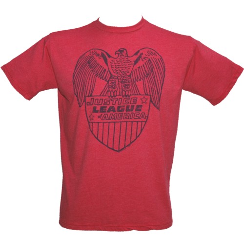 Justice League Of America Men` Red Logo T-Shirt from Junk Food