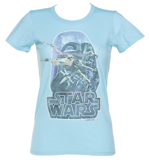 Ladies Aqua Star Wars Darth Vader T-Shirt from