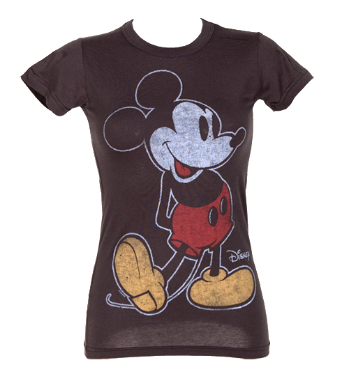 Ladies Black Mickey Mouse T-Shirt from Junk Food