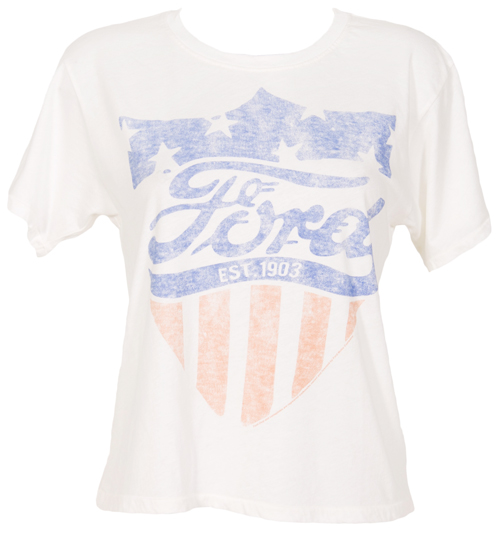 Ladies Ford American Girl Oversized Crop T-Shirt