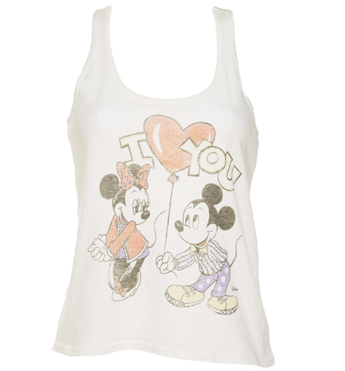 Ladies Mickey And Minnie Mouse I Love You Vest