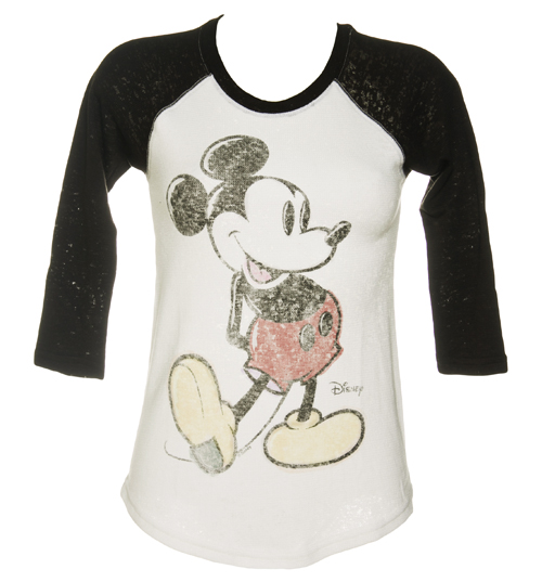 Ladies Mickey Mouse Black Label Baseball T-Shirt