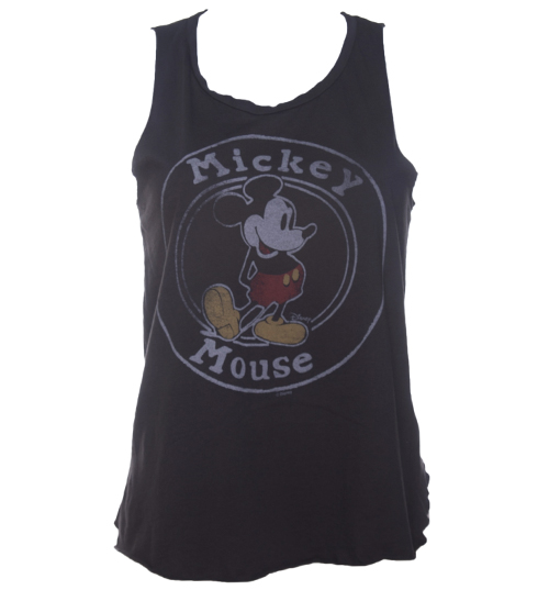 Ladies Mickey Mouse Stamp Dipped Hem Vest from