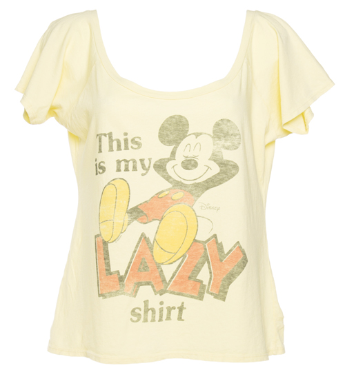 Ladies Mickey Mouse This Is My Lazy Shirt Slouch