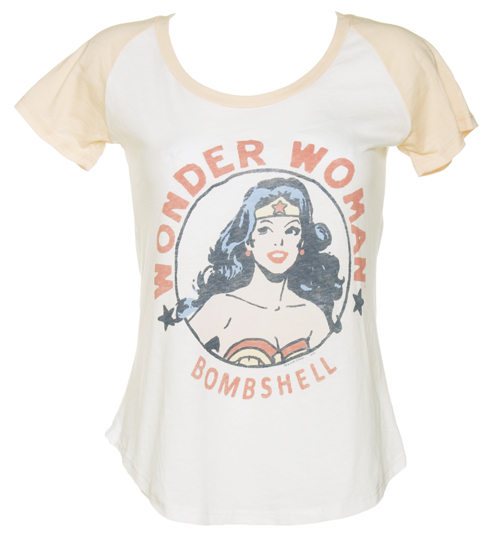 Ladies Wonder Woman Bombshell Baseball T-Shirt