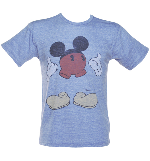 Mens Blue Triblend Disjointed Mickey Mouse