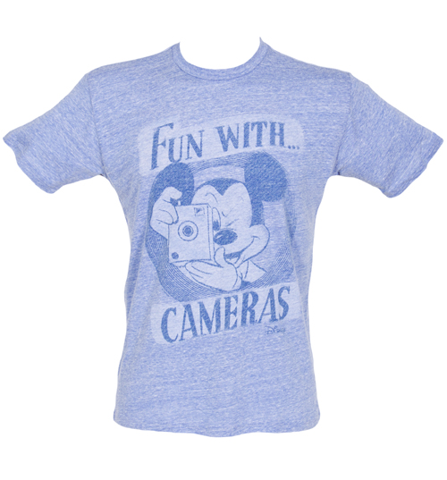 Mens Triblend Mickey Mouse Fun With Cameras