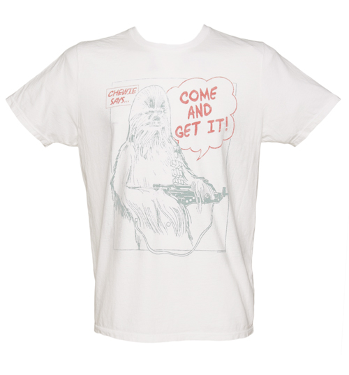 Mens White Chewbacca Come And Get It Star
