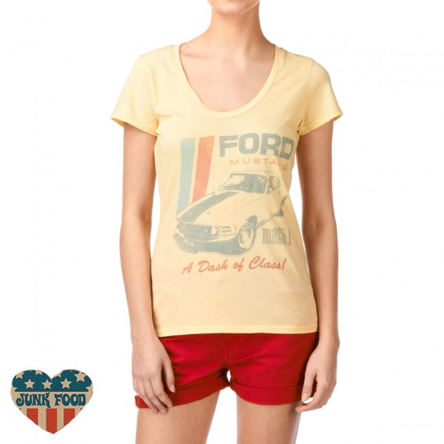 Womens Junk Food Ford Mustang T-Shirt - Vintage