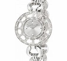 Just Cavalli Ladies Silver Multilogo Watch
