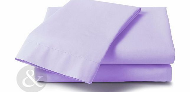 Just Contempo PLAIN FITTED SHEETS Linen Poly Cotton Bedding Bed Fitted Sheet Lilac King Size ( kingsize )