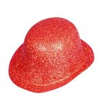 Just For Fun Bowler Hat Glitter Red