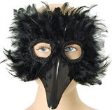Just For Fun Masquerade Eyemask - Feathered Bird (large beak) - Black