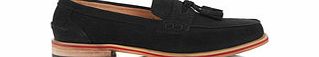 JUSTIN REECE Denver black leather and tassel slip-ons