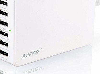 JUSTOP 6-Port USB Wall Charger Adapter 33W Multi-purpose Desktop / Travel Charging Station For iPhone , iPad , Samsung Galaxy , HTC, Nexus , Motorola , Smartphone , Android Tablets (Black)