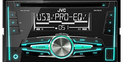 JVC KW-R510 Double Din Car Stereo with Front USB/AUX Input