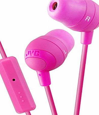 JVC Portable Universal Marshmallow Inner Ear Headphones with Remote and Microphone Compatible with Apple and Android Smartphones, Tablets, eReaders, Mp3s, PCs, Laptops, Netbooks, HiFis - Pink