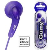 JVC Ukdapper - New JVC Cool and Comfortable Headphones In Ear Gumy Earphones (Grape Violet) HAF140VE iPo