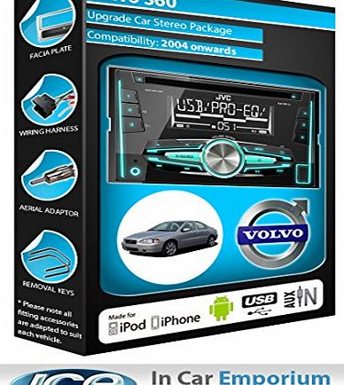 JVC Volvo S60 CD player radio, JVC car stereo with front USB AUX in play iPod iPhone Android