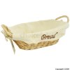 Bread Basket Natural Oval Embroidered Lining