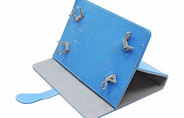JYJ PU Leather Case Universal Protective Folding Stand Folio Cover for 7 Inch Tablet PC Blue