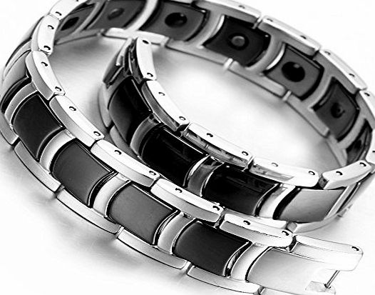 K Mega Jewelry Tungsten Magnetic Hematite Mens Bracelet 8.2`` B1373, with Gift Bag