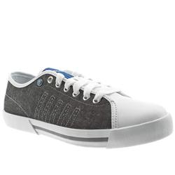 Male Skimmer Leather Upper Fashion Trainers in White and Black