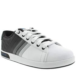 Male Welford Leather Upper Fashion Trainers in White and Black