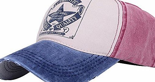 Kangqifen Washed Cotton Twill Retro Baseball Caps Outdoor Sports Sun Hat Adjustable(Star)