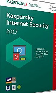 Kaspersky Lab Kaspersky Internet Security 2017 (5 Devices, 1 Year) Retail Box (PC/Mac/Android)