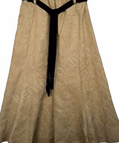 Kentex Online Womens Long Gypsy Maxi Skirts Designer Vintage Look Powder Touch Finish Embriodered Designer Ladies Skirt (16, Beige)