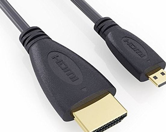 Keple 5M / 16FT High Speed Micro HDMI (Type D) to HDMI (Type A) - Lead for Connecting SAMSUNG ATIV TAB 3 Camera to TV, HDTV, LCD, Plasma, Monitor with HDMI Port - Premium Gold Quality Cable - Audio a