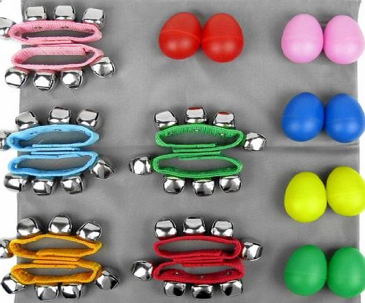 KF Baby kilofly Musical Instruments Rhythm Toys Value Pack 10 Maracas amp; 10 Wrist Bells