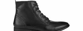 KG Kurt Geiger Alex black leather laced ankle boots