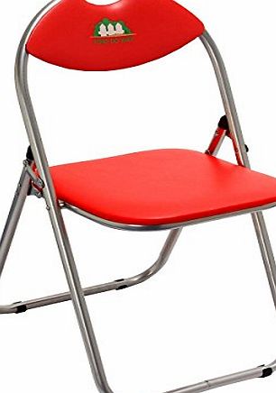 KING DO WAY Folding Chair with Leather Effect Seat and Silver Powder Coated Frame