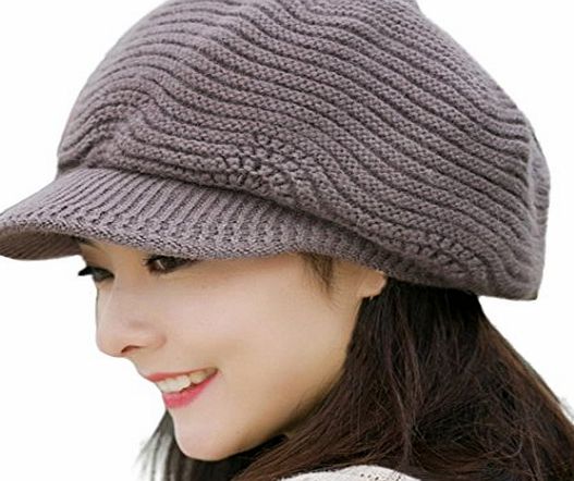 Kingko Fashion Women Ladies Beret Winter Warm Baggy Beanie Knit Crochet Hat Slouch Ski Cap (Coffee)