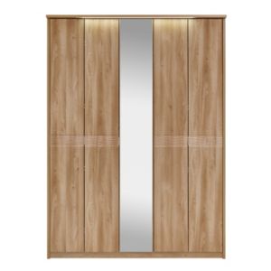 Kingstown Noah Oak 5 Door Mirror Wardrobe