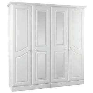 Kingstown Rocco White 4 Door Mirror Wardrobe