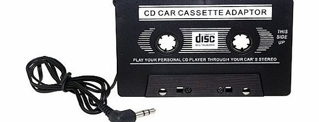 KINGZER Black CAR CASSETTE TAPE ADAPTER FOR MP3 IPOD NANO TOUCH CD MD